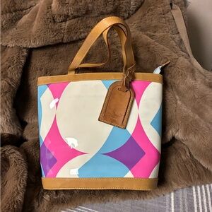 Vintage style Louis Vuitton Pink and Blue Tote Bag